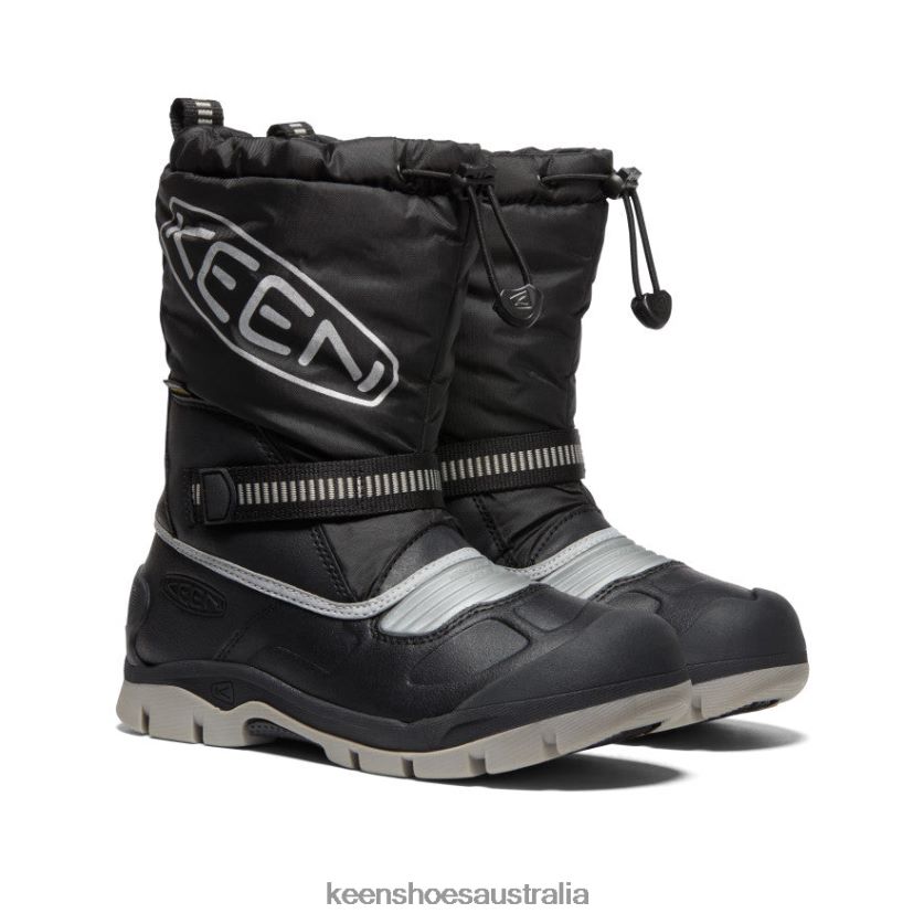 KEEN Footwear TLDLTR1000 Black/Silver Snow Troll Waterproof Boot Big Kids