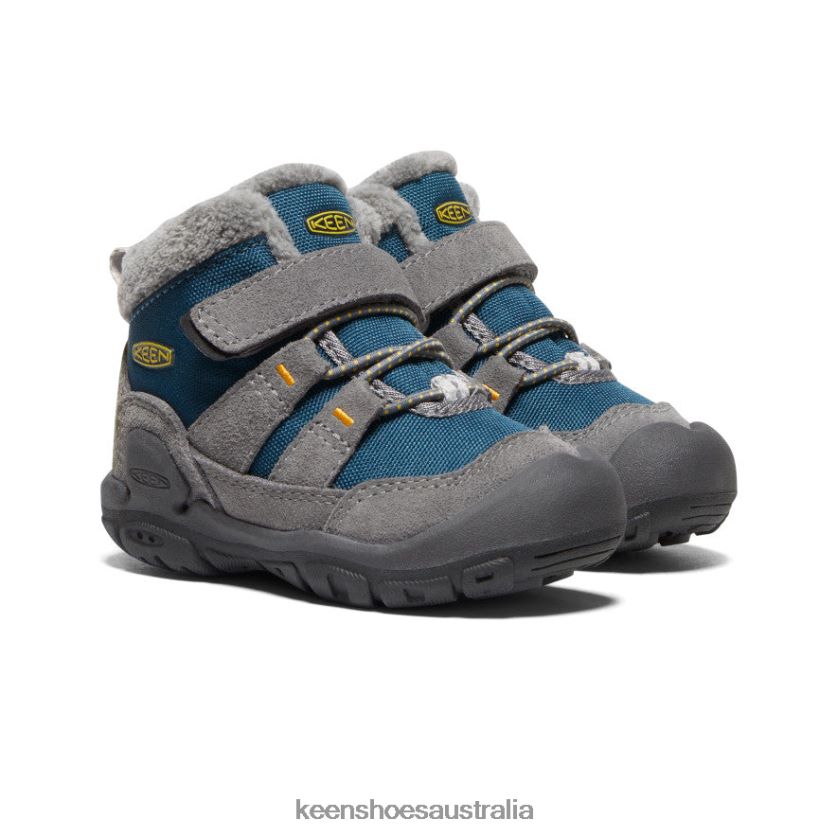 KEEN Footwear TLDLTR1006 Steel Grey/Blue Wing Teal Knotch Chukka Toddlers