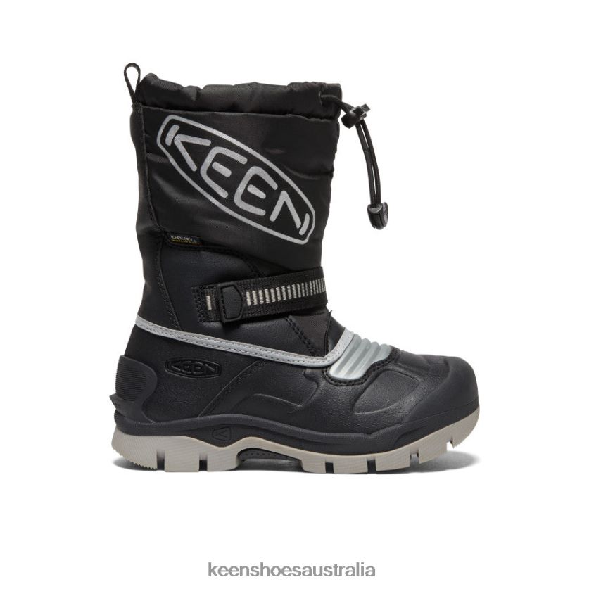 KEEN Footwear TLDLTR1007 Black/Silver Snow Troll Waterproof Boot Little Kids