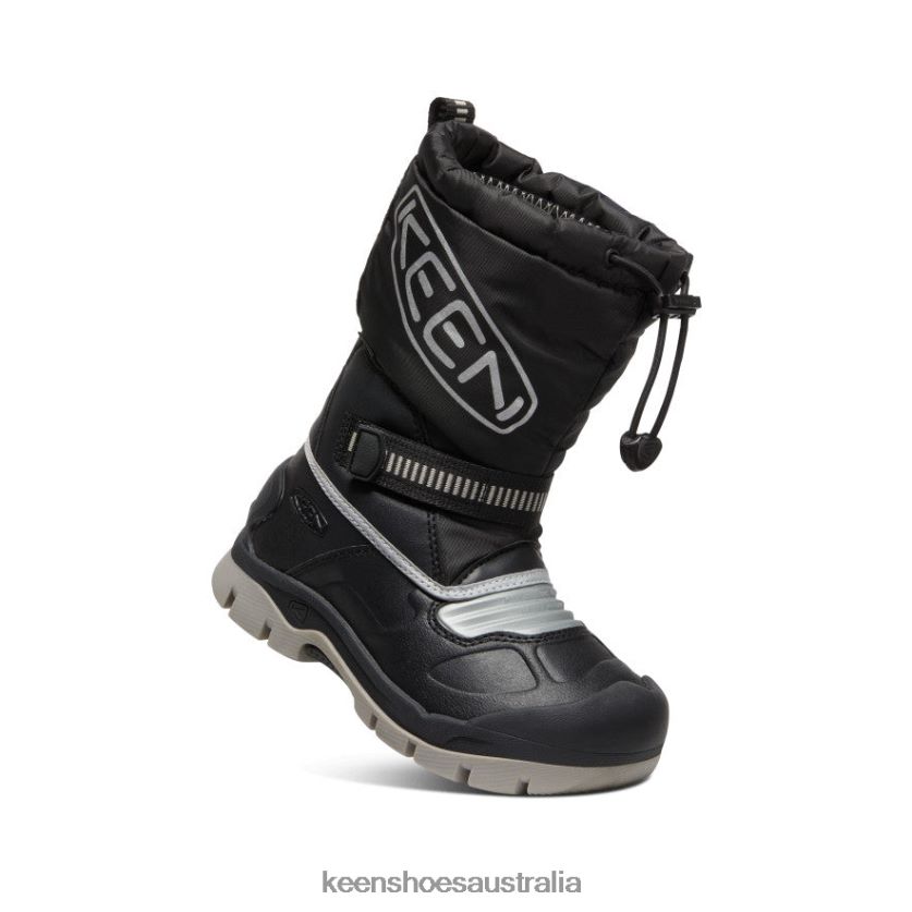 KEEN Footwear TLDLTR1007 Black/Silver Snow Troll Waterproof Boot Little Kids
