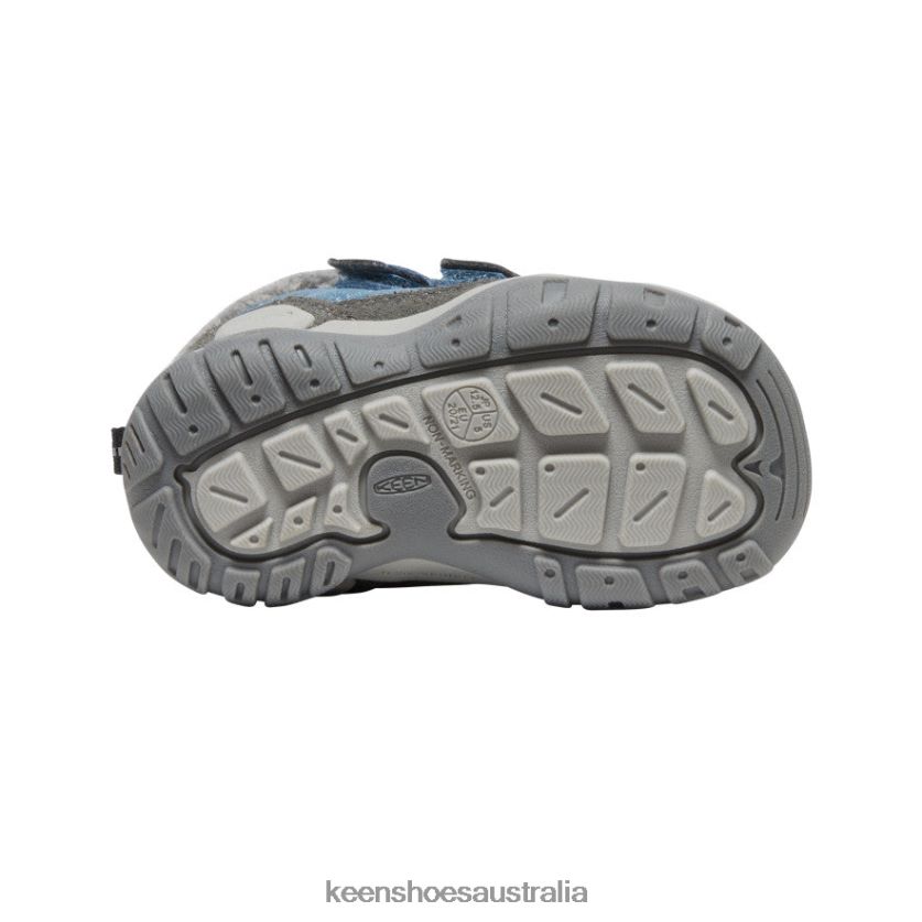 KEEN Footwear TLDLTR1012 Magnet/Blue Shadow Knotch Double Strap Chukka Toddlers