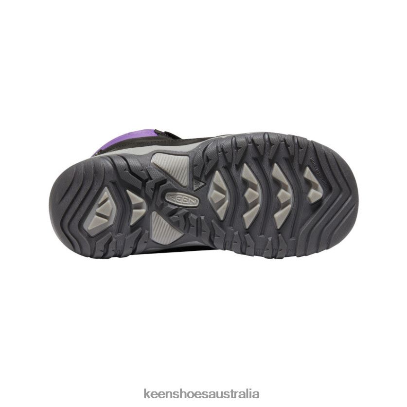 KEEN Footwear TLDLTR1014 Black/Purple Greta Waterproof Boot Big Kids