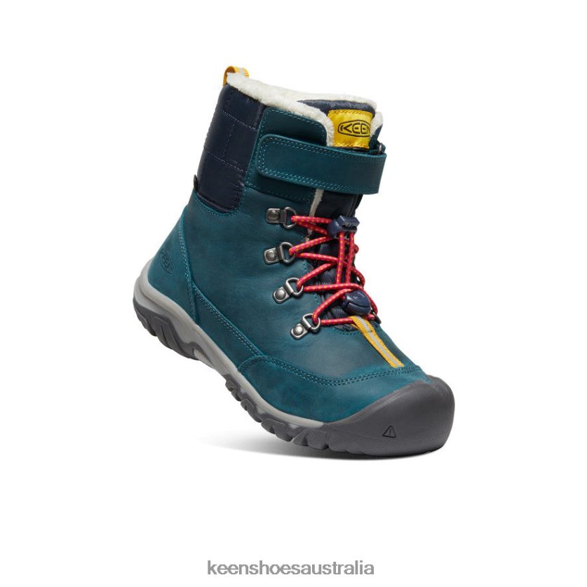 KEEN Footwear TLDLTR1015 Blue Coral/Pink Peacock Greta Waterproof Boot Big Kids