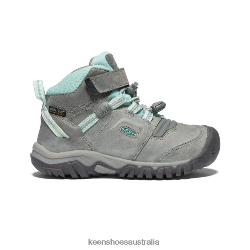 KEEN Footwear TLDLTR906 Grey/Blue Tint Ridge Flex Waterproof Boot Little Kids