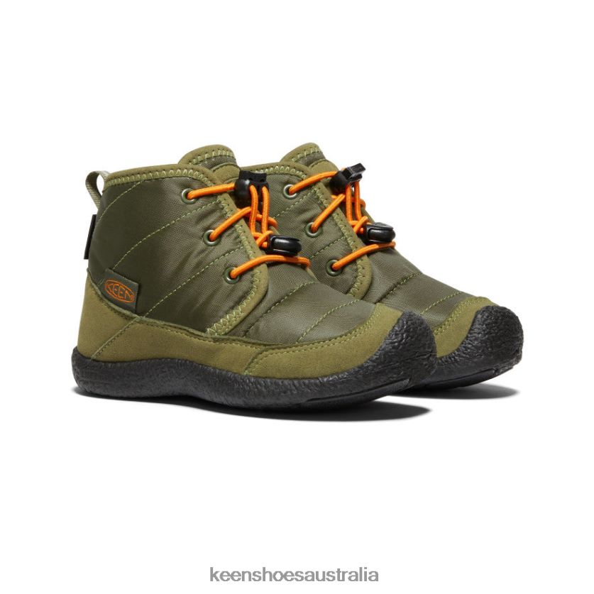 KEEN Footwear TLDLTR996 Capulet Olive/Russet Orange Howser II Waterproof Chukka Little Kids