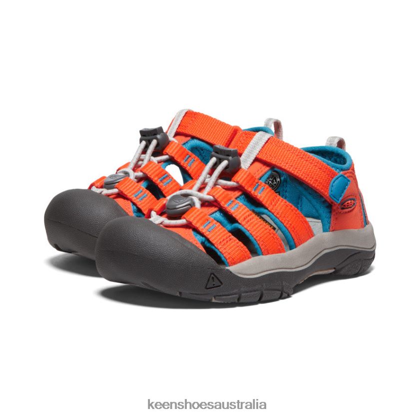 KEEN Footwear TLDLTR738 Safety Orange/Fjord Blue Newport H2 Little Kids