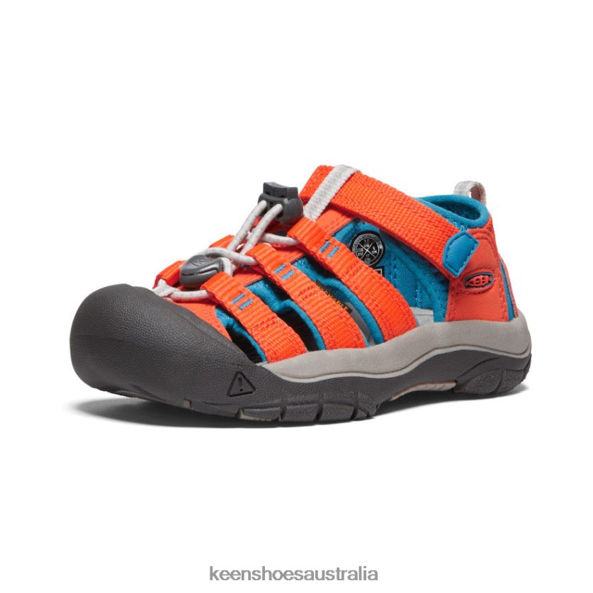 KEEN Footwear TLDLTR738 Safety Orange/Fjord Blue Newport H2 Little Kids