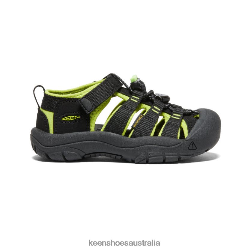 KEEN Footwear TLDLTR745 Black/Lime Green Newport H2 Little Kids