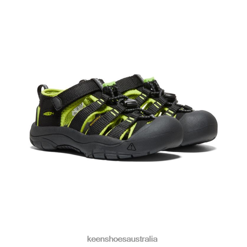 KEEN Footwear TLDLTR745 Black/Lime Green Newport H2 Little Kids