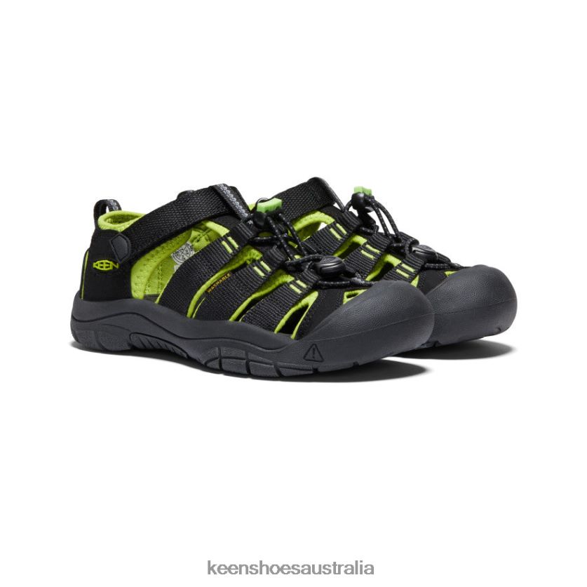 KEEN Footwear TLDLTR764 Black/Lime Green Newport H2 Big Kids