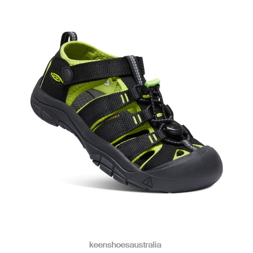 KEEN Footwear TLDLTR764 Black/Lime Green Newport H2 Big Kids
