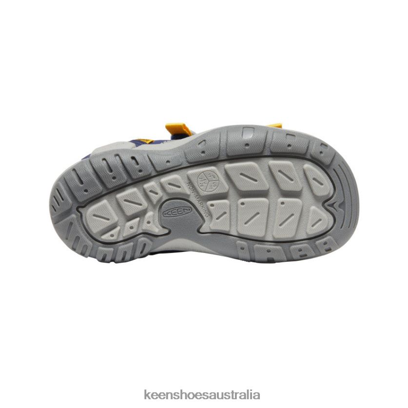 KEEN Footwear TLDLTR771 Blue Depths/Yellow Knotch Creek Open-Toe Little Kids