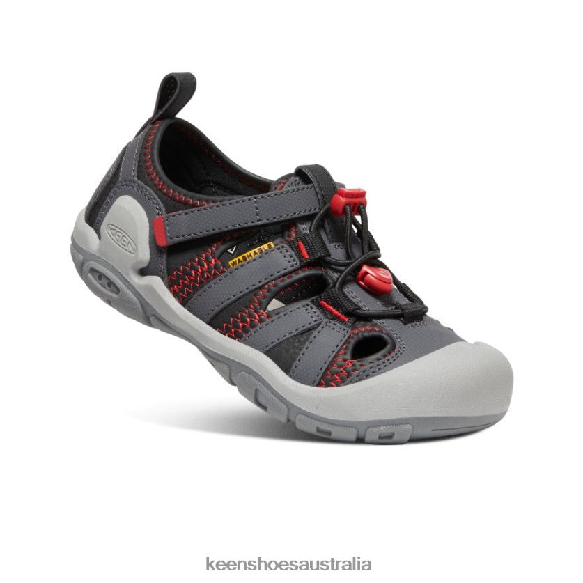 KEEN Footwear TLDLTR781 Magnet/Red Carpet Knotch Creek Big Kids