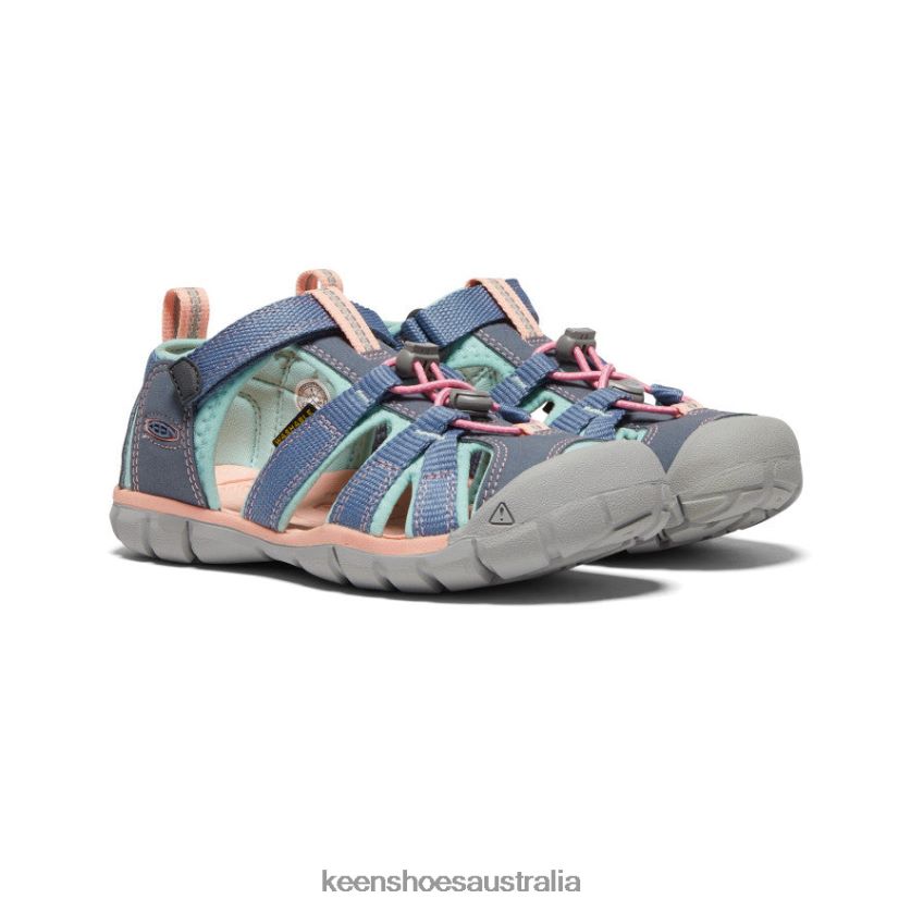 KEEN Footwear TLDLTR790 Flint Stone/Ocean Wave Seacamp II CNX Big Kids