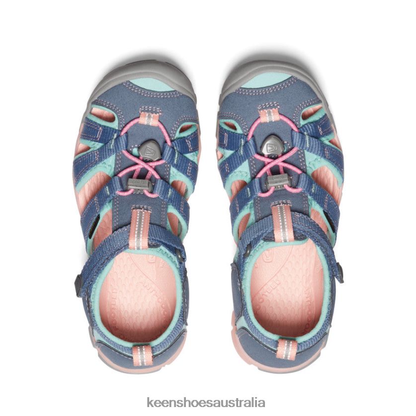 KEEN Footwear TLDLTR790 Flint Stone/Ocean Wave Seacamp II CNX Big Kids