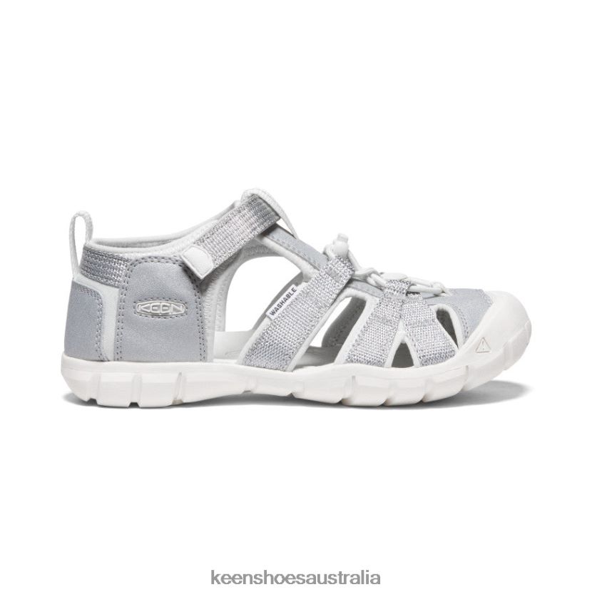 KEEN Footwear TLDLTR798 Silver/Star White Seacamp II CNX Big Kids