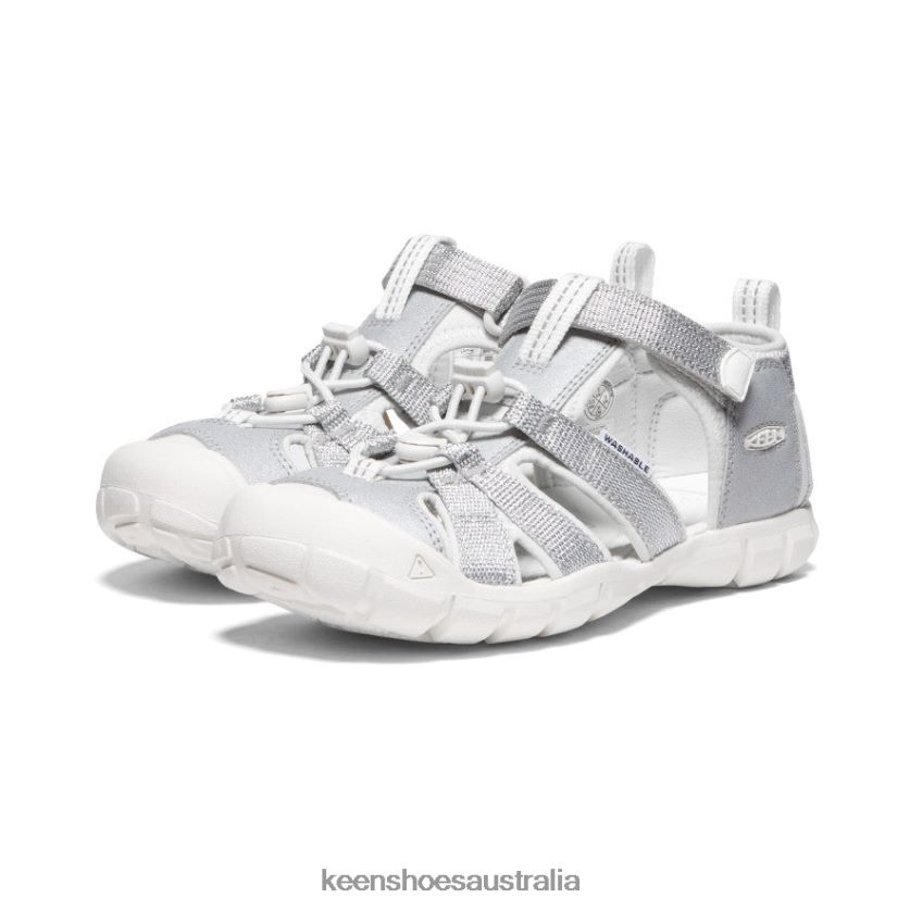 KEEN Footwear TLDLTR798 Silver/Star White Seacamp II CNX Big Kids