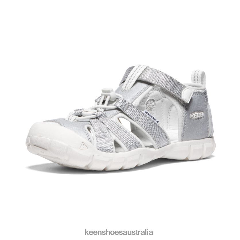 KEEN Footwear TLDLTR798 Silver/Star White Seacamp II CNX Big Kids
