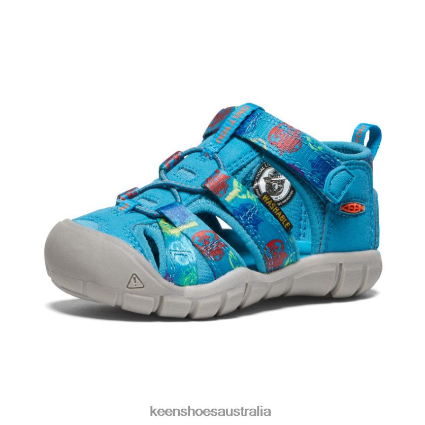 KEEN Footwear TLDLTR821 Smokey Bear/Fjord Blue Seacamp II CNX x Smokey Bear Toddlers