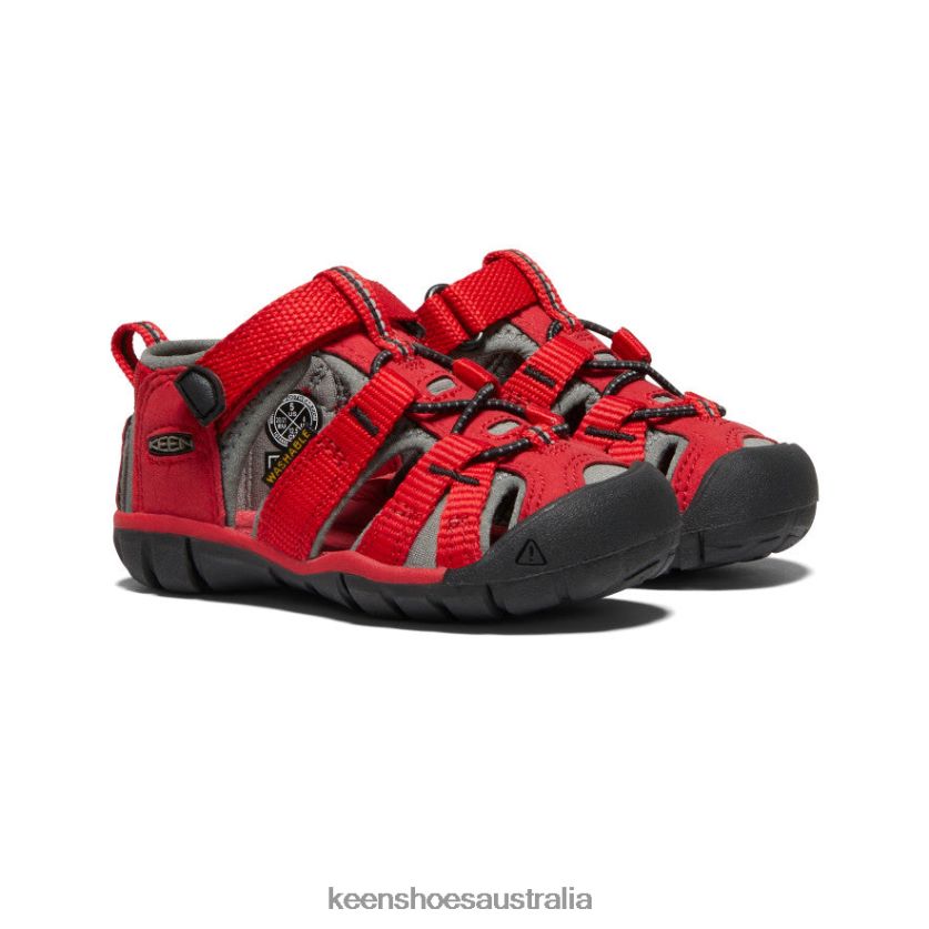 KEEN Footwear TLDLTR824 Racing Red/Gargoyle Seacamp II CNX Toddlers