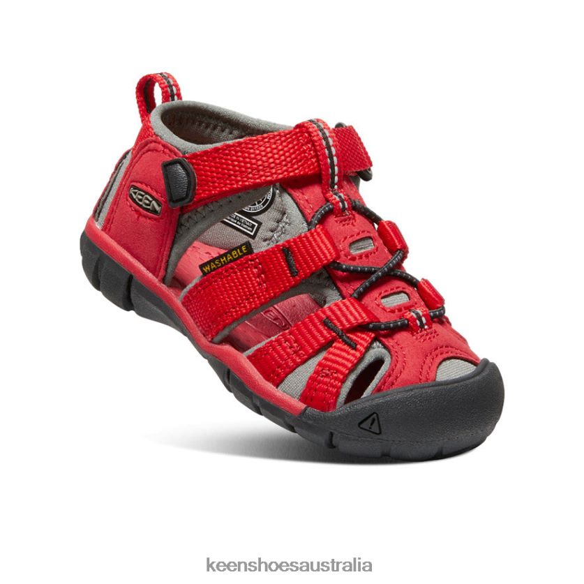 KEEN Footwear TLDLTR824 Racing Red/Gargoyle Seacamp II CNX Toddlers