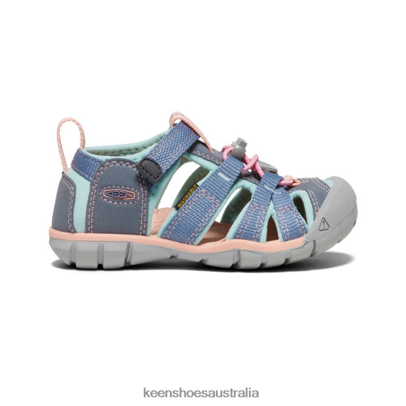 KEEN Footwear TLDLTR845 Flint Stone/Ocean Wave Seacamp II CNX Little Kids