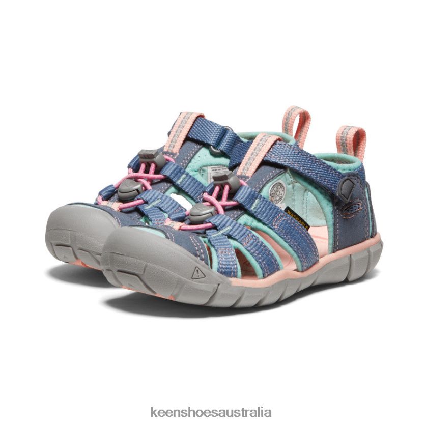 KEEN Footwear TLDLTR845 Flint Stone/Ocean Wave Seacamp II CNX Little Kids