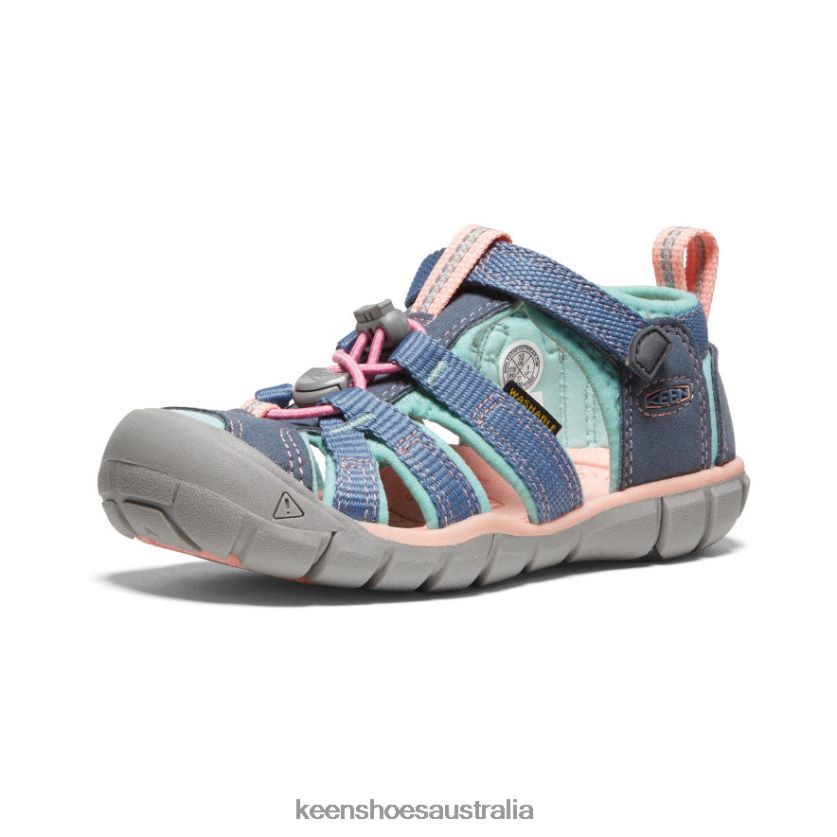 KEEN Footwear TLDLTR845 Flint Stone/Ocean Wave Seacamp II CNX Little Kids