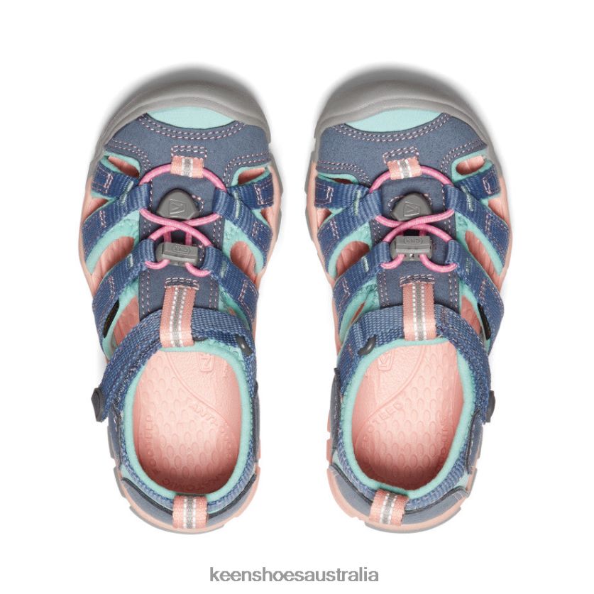 KEEN Footwear TLDLTR845 Flint Stone/Ocean Wave Seacamp II CNX Little Kids