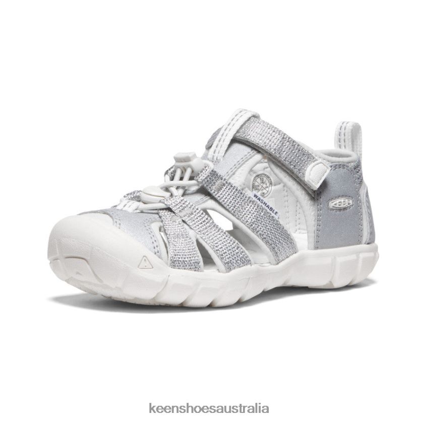 KEEN Footwear TLDLTR857 Silver/Star White Seacamp II CNX Little Kids