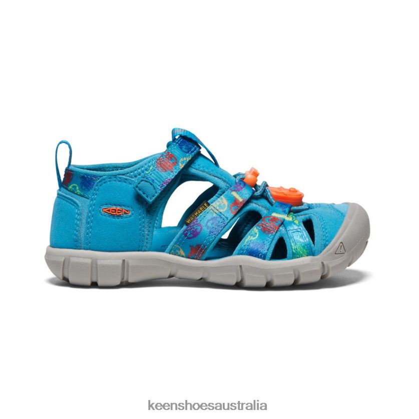 KEEN Footwear TLDLTR858 Smokey Bear/Fjord Blue Seacamp II CNX X Smokey Bear Little Kids