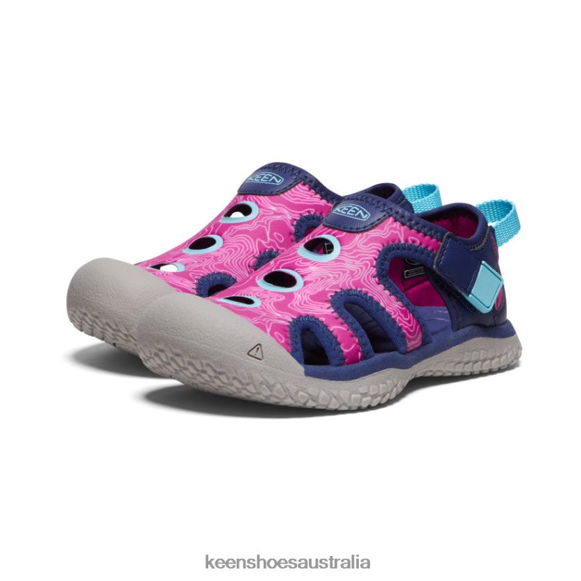 KEEN Footwear TLDLTR866 Blue Depths/Festival Fuchsia Stingray Sandal Little Kids