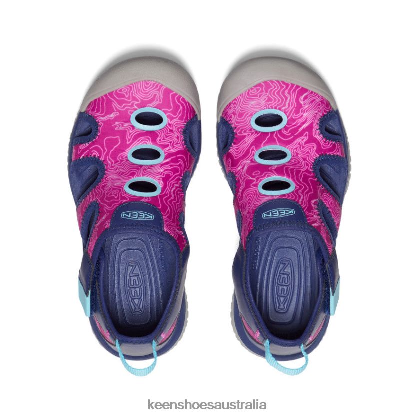 KEEN Footwear TLDLTR917 Blue Depths/Festival Fuchsia Stingray Sandal Big Kids