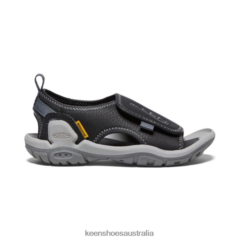 KEEN Footwear TLDLTR930 Black/Steel Grey Knotch River Open-Toe Little Kids