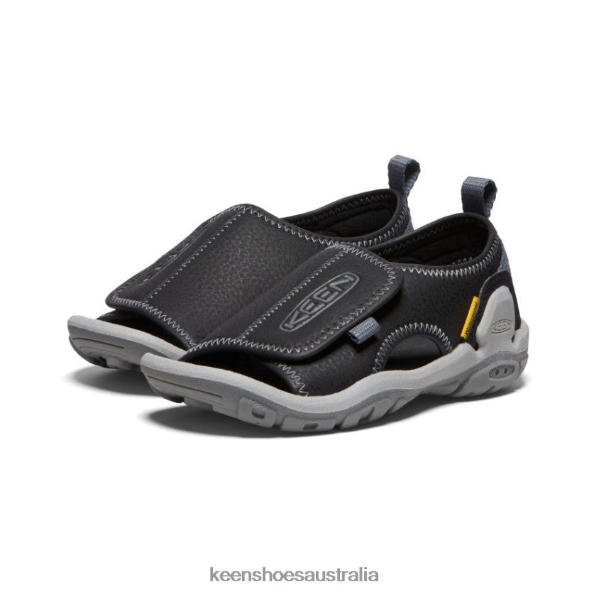 KEEN Footwear TLDLTR930 Black/Steel Grey Knotch River Open-Toe Little Kids