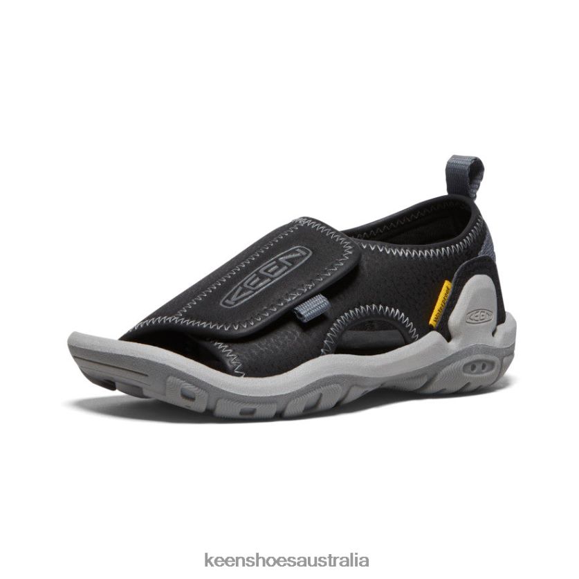 KEEN Footwear TLDLTR930 Black/Steel Grey Knotch River Open-Toe Little Kids