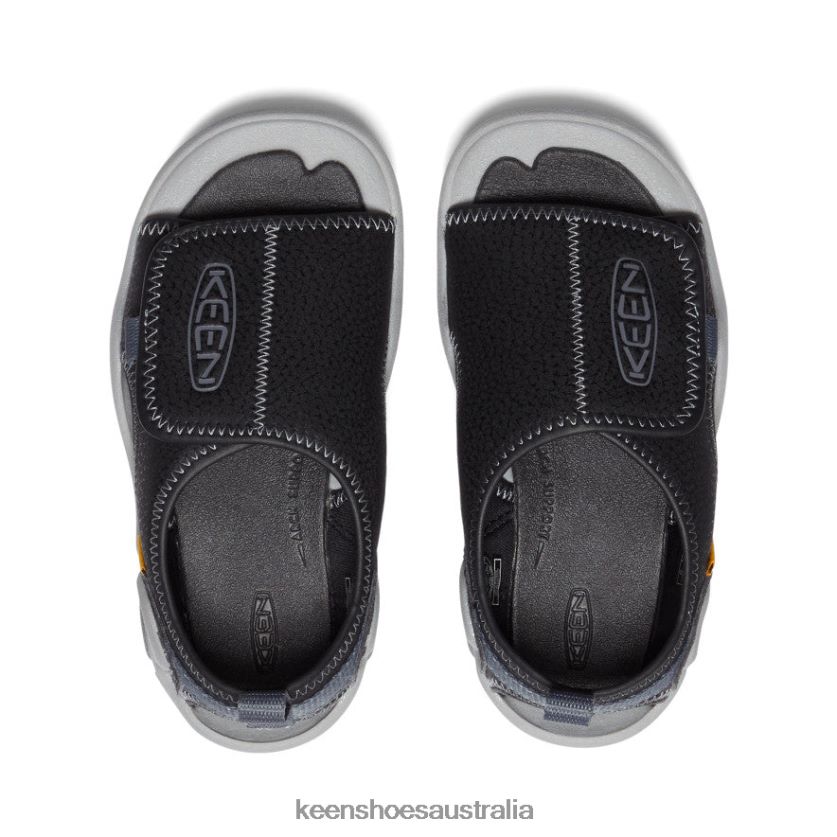 KEEN Footwear TLDLTR930 Black/Steel Grey Knotch River Open-Toe Little Kids