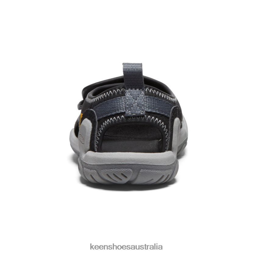 KEEN Footwear TLDLTR930 Black/Steel Grey Knotch River Open-Toe Little Kids