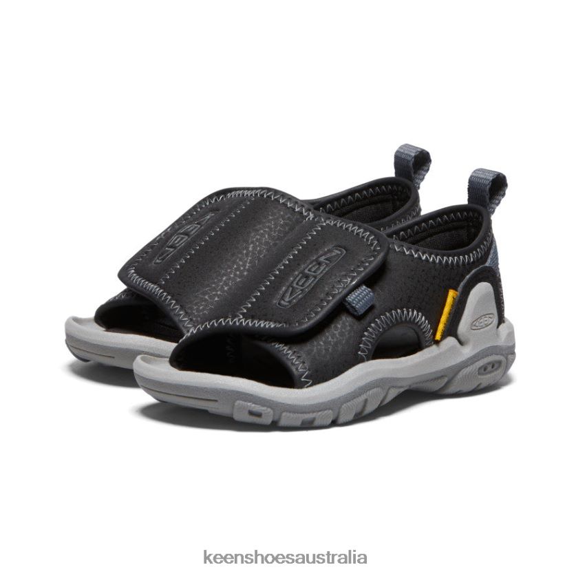 KEEN Footwear TLDLTR932 Black/Steel Grey Knotch River Open-Toe Toddlers