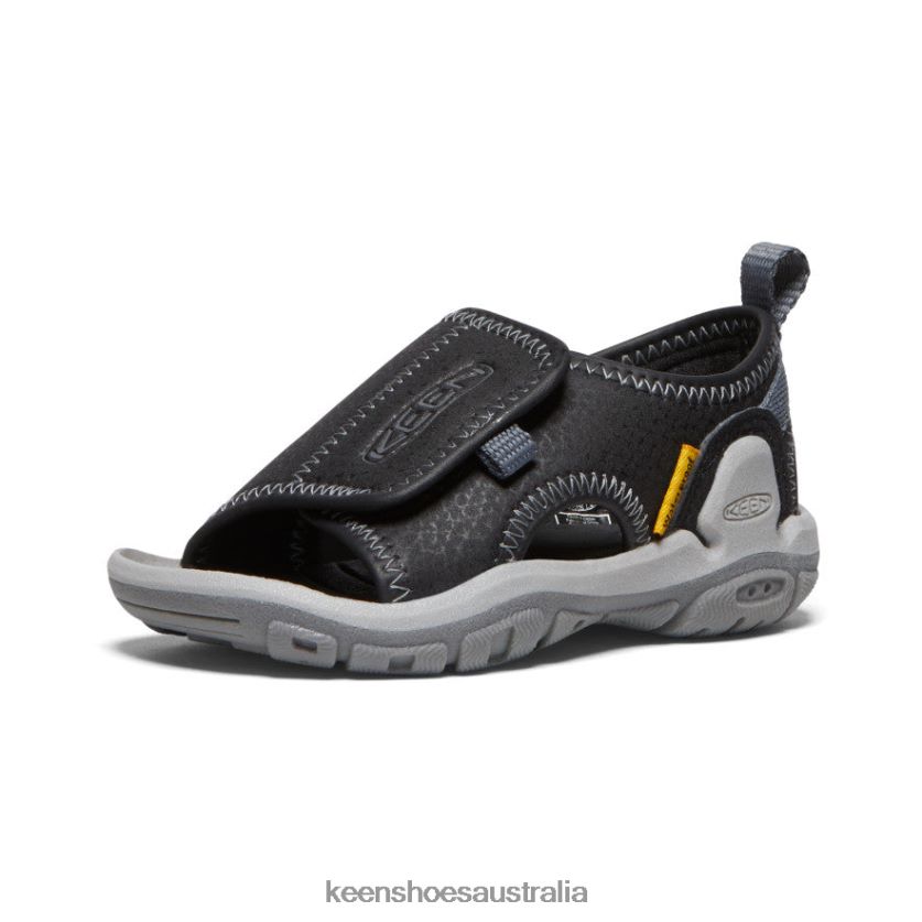 KEEN Footwear TLDLTR932 Black/Steel Grey Knotch River Open-Toe Toddlers