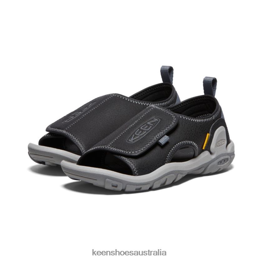KEEN Footwear TLDLTR950 Black/Steel Grey Knotch River Open-Toe Big Kids