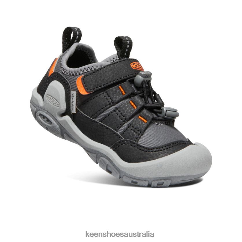 KEEN Footwear TLDLTR890 Steel Grey/Safety Orange Knotch Hollow Sneaker Little Kids
