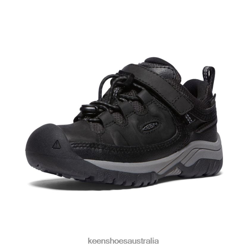 KEEN Footwear TLDLTR912 Black/Steel Grey Targhee Waterproof Shoe Little Kids