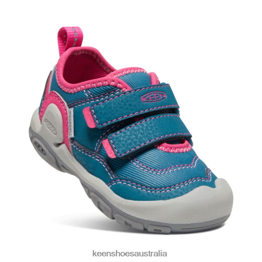 KEEN Footwear TLDLTR959 Blue Coral/Pink Peacock Knotch Hollow Double Strap Sneaker Toddlers