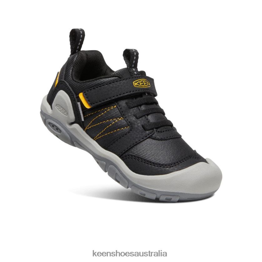 KEEN Footwear TLDLTR971 Black/Yellow Knotch Peak Sneaker Little Kids