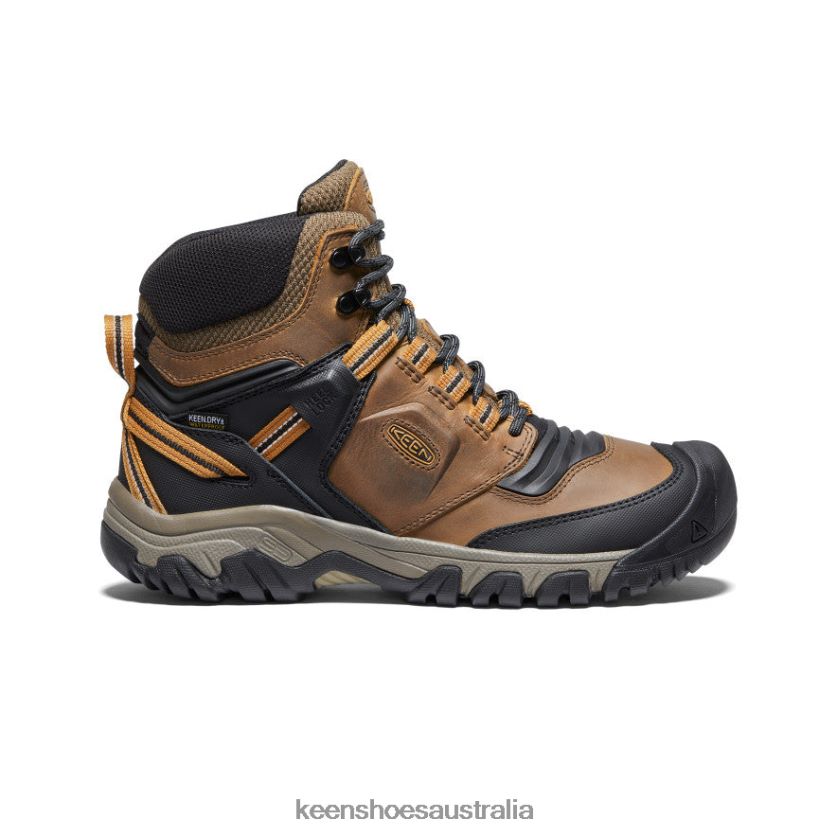 KEEN Footwear TLDLTR142 Bison/Golden Brown Ridge Flex Waterproof Boot Men