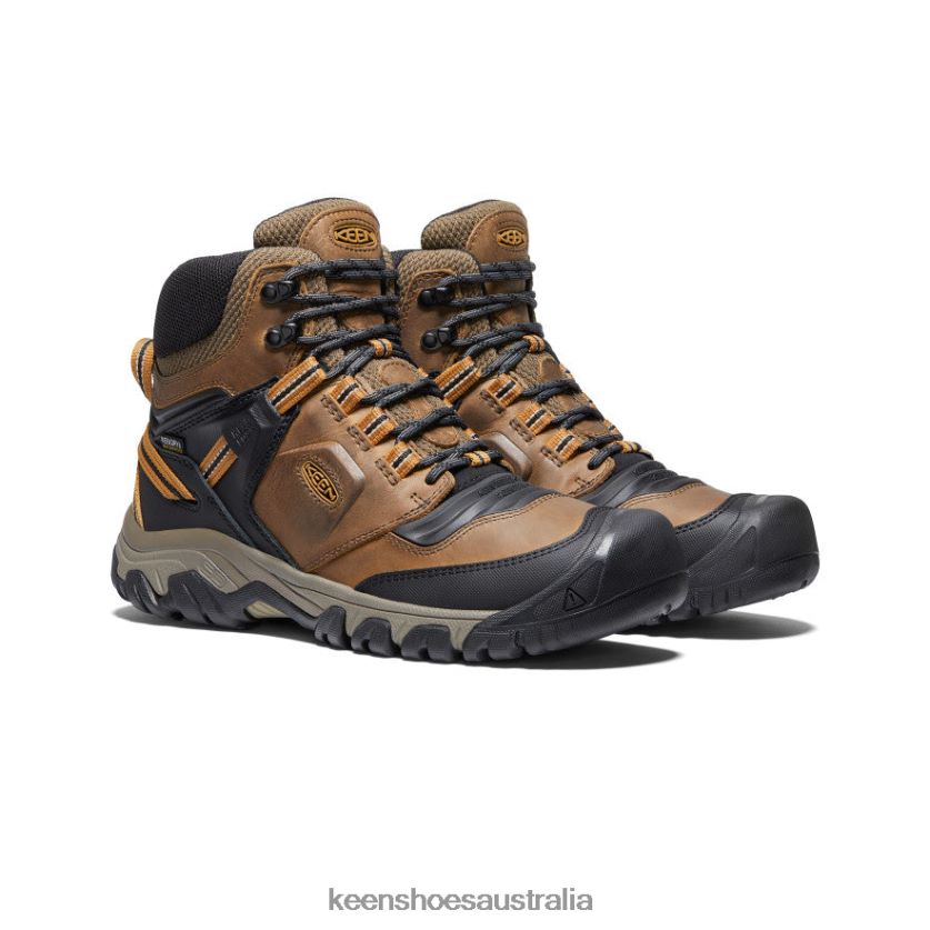 KEEN Footwear TLDLTR142 Bison/Golden Brown Ridge Flex Waterproof Boot Men