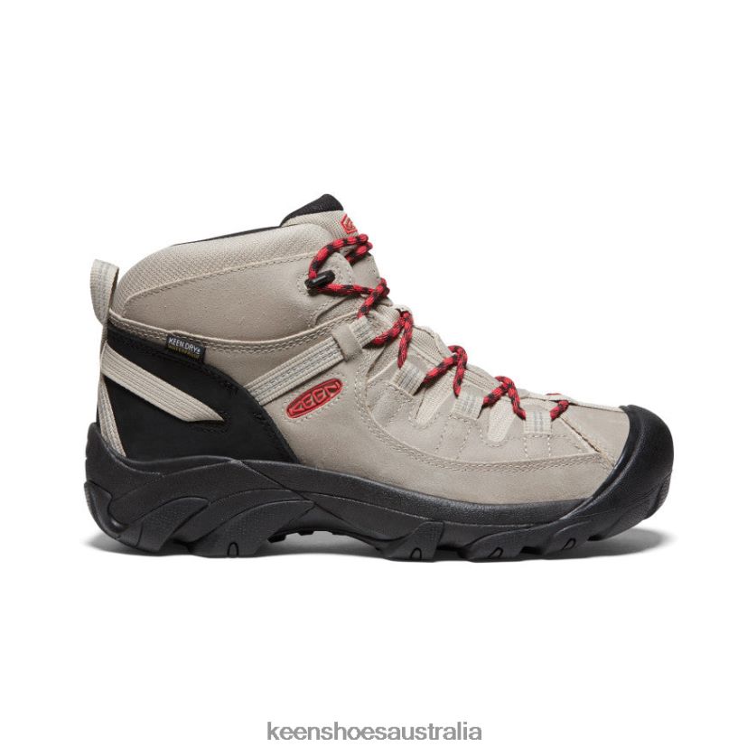 KEEN Footwear TLDLTR153 Safari/Red Carpet Targhee II Mid Waterproof Hiking Boots Men
