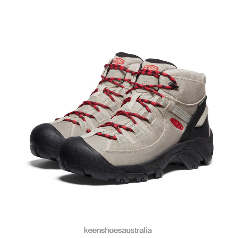 KEEN Footwear TLDLTR153 Safari/Red Carpet Targhee II Mid Waterproof Hiking Boots Men