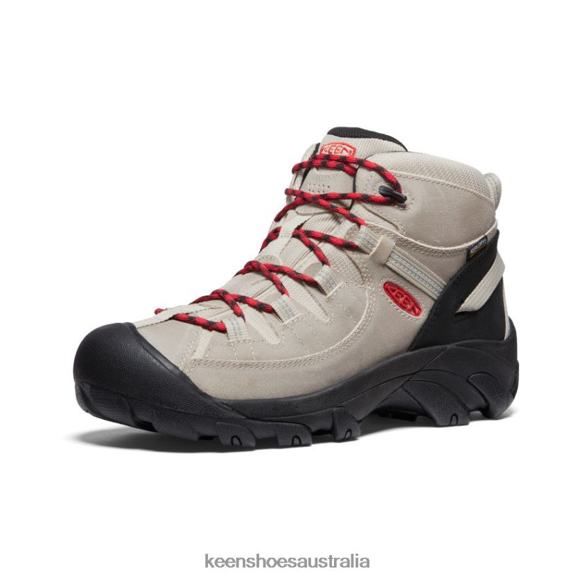 KEEN Footwear TLDLTR153 Safari/Red Carpet Targhee II Mid Waterproof Hiking Boots Men